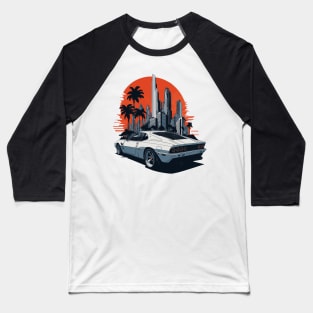 Street Car Miami City T-shirt Design Baseball T-Shirt